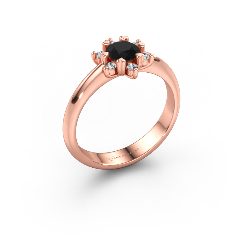 Bild av Ring Liesbeth 585 roséguld Svart diamant 0.72 crt
