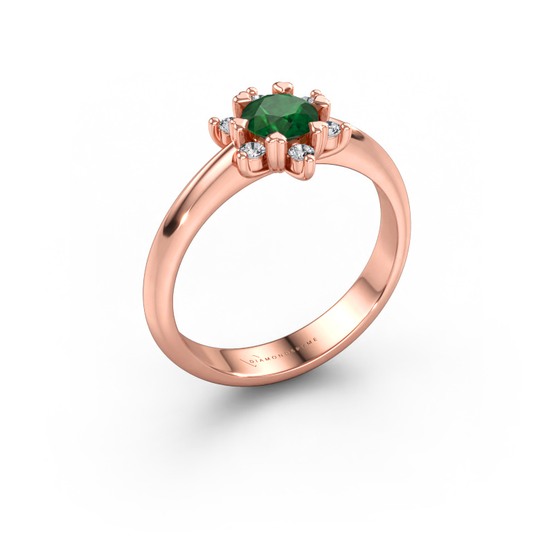Bild av Ring Liesbeth 585 roséguld Smaragd 5 mm