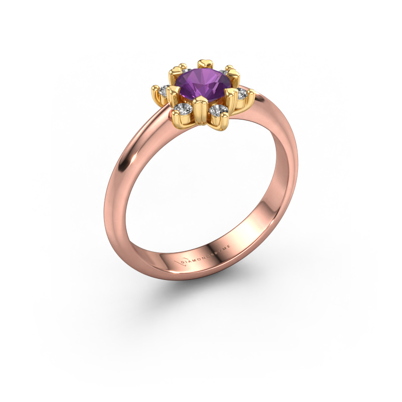 Image of Ring Liesbeth 585 rose gold Amethyst 5 mm