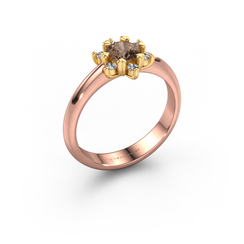 Bild von Ring Liesbeth 585 Roségold Braun Diamant 0.62 crt