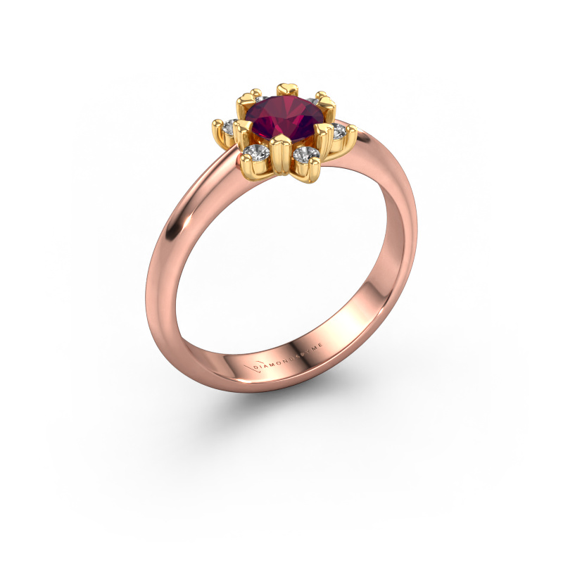 Bild von Ring Liesbeth 585 Roségold Rhodolit 5 mm