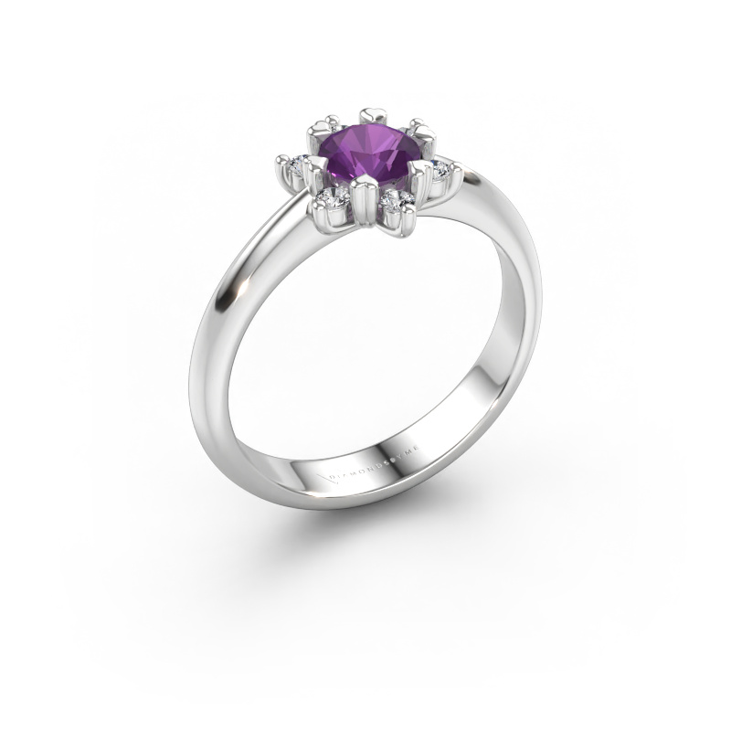 Immagine di Anello Liesbeth 585 oro bianco Ametista 5 mm