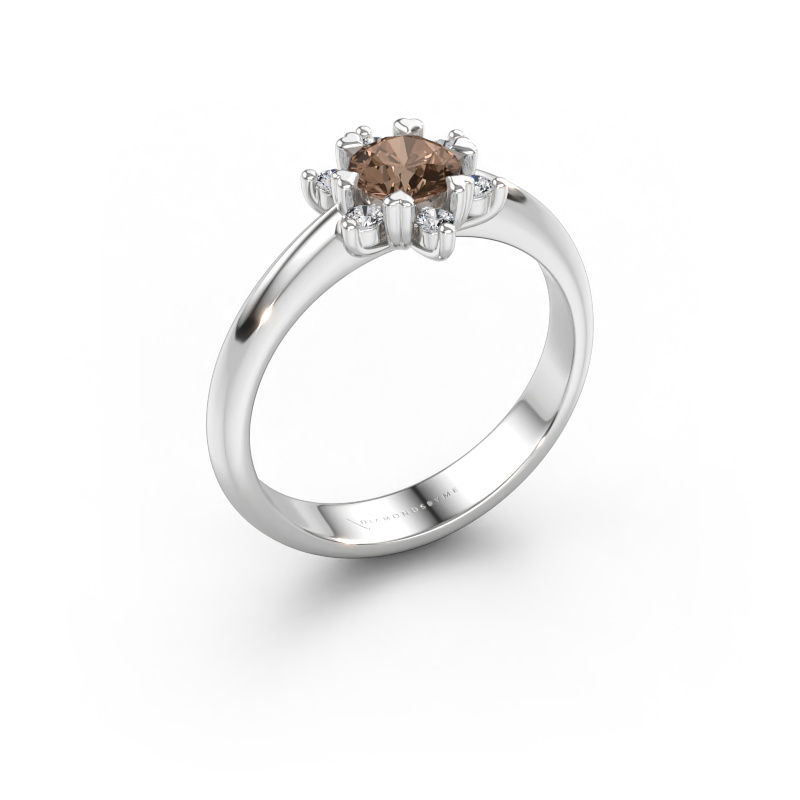 Bild av Ring Liesbeth 585 vitt guld Brun diamant 0.62 crt