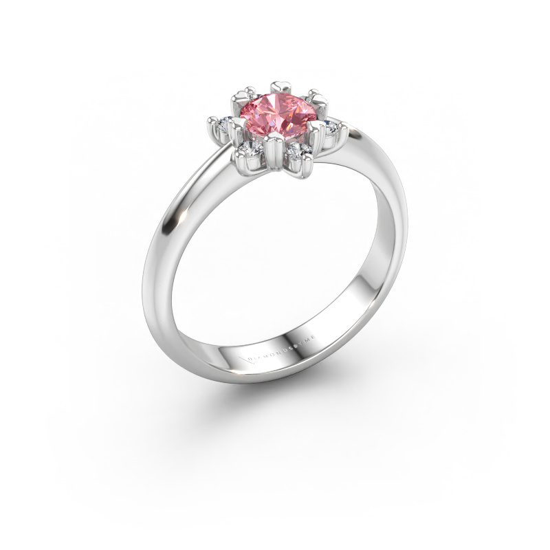 Bild von Ring Liesbeth 585 Weißgold Rosa Labordiamant 5 mm