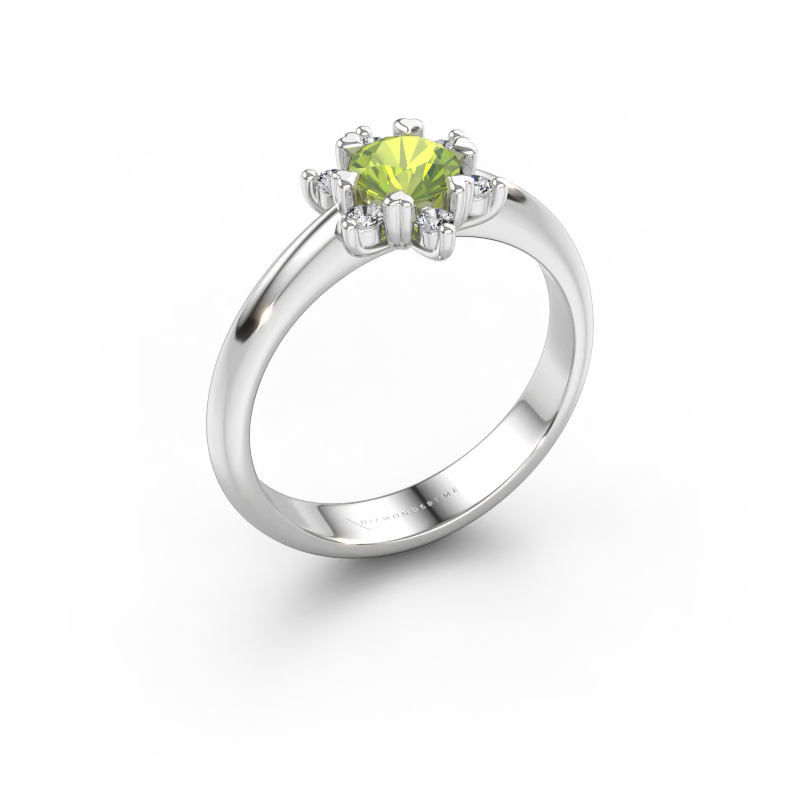 Bild von Ring Liesbeth 585 Weißgold Peridot 5 mm