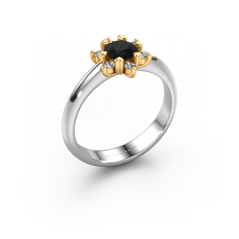 Image of Ring Liesbeth 585 white gold Black diamond 0.72 crt