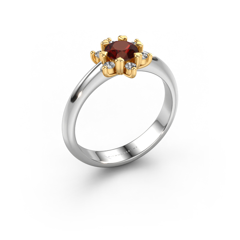 Image of Ring Liesbeth 585 white gold Garnet 5 mm