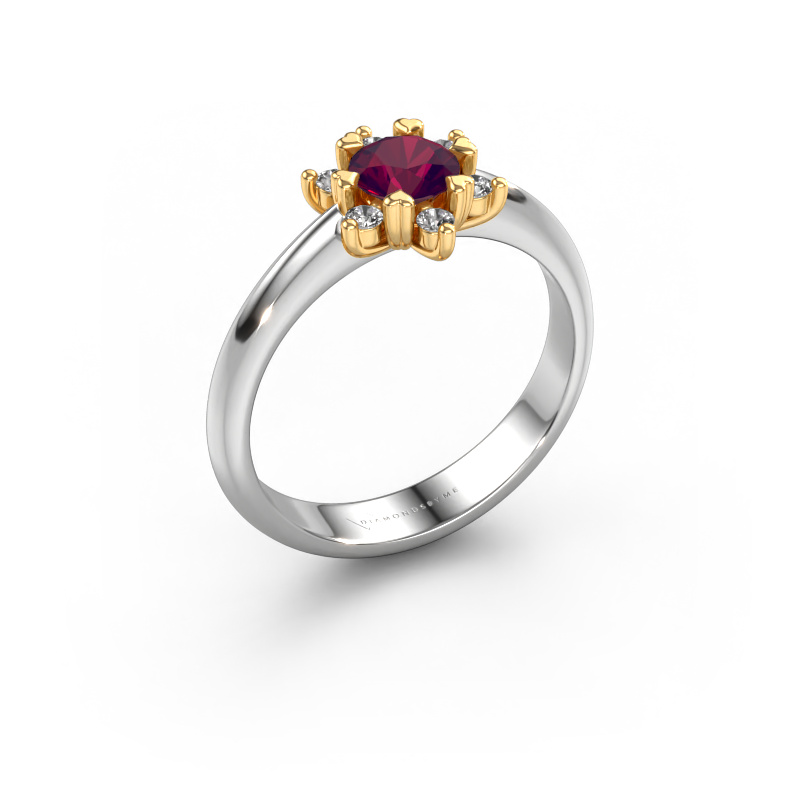 Image of Ring Liesbeth 585 white gold Rhodolite 5 mm