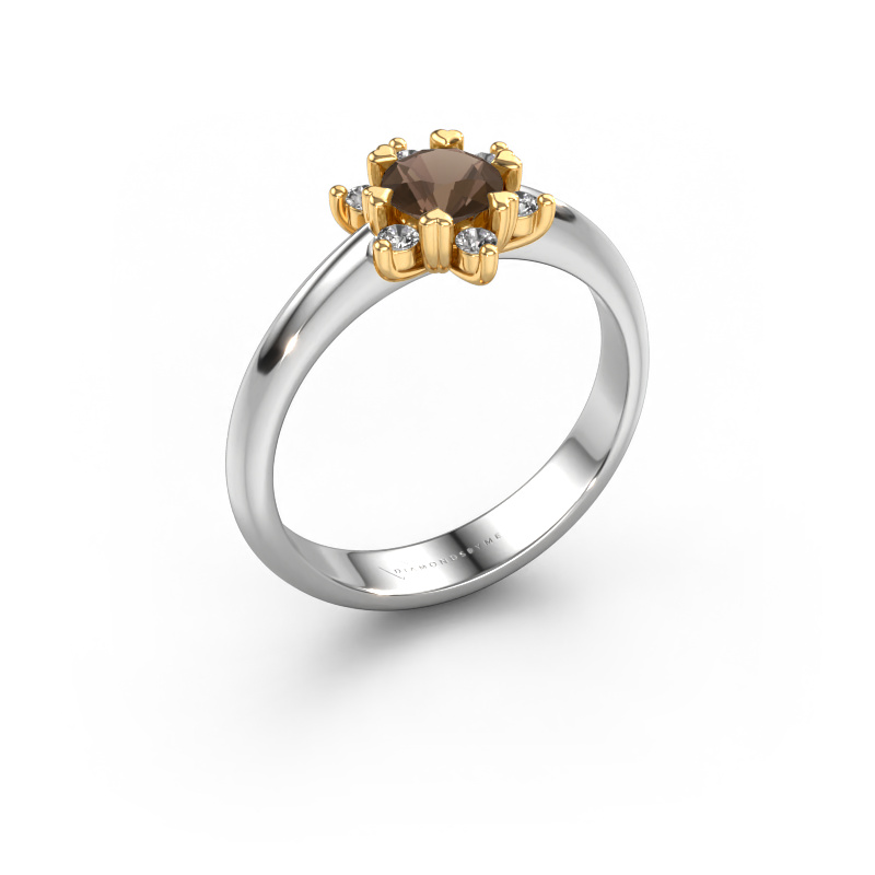 Bild von Ring Liesbeth 585 Weißgold Rauchquarz 5 mm