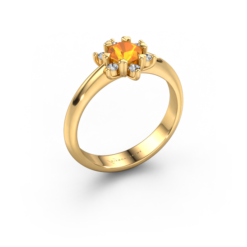 Image de Bague Liesbeth 585 or jaune Citrine 5 mm