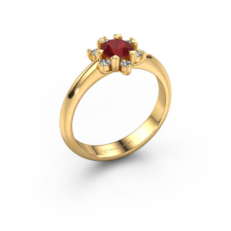 Image de Bague Liesbeth 585 or jaune Rubis 5 mm