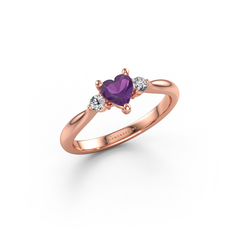 Immagine di Anello di fidanzamento Lieselot HRT 585 oro rosa Ametista 5 mm