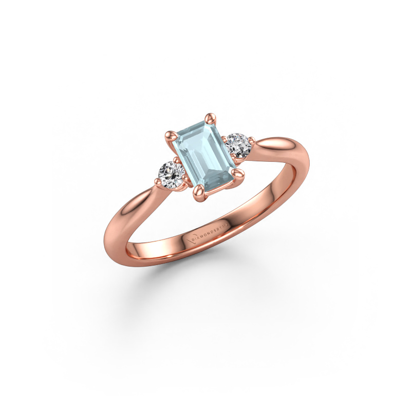 Immagine di Anello di fidanzamento Lieselot EME 585 oro rosa Acquamarina 6x4 mm