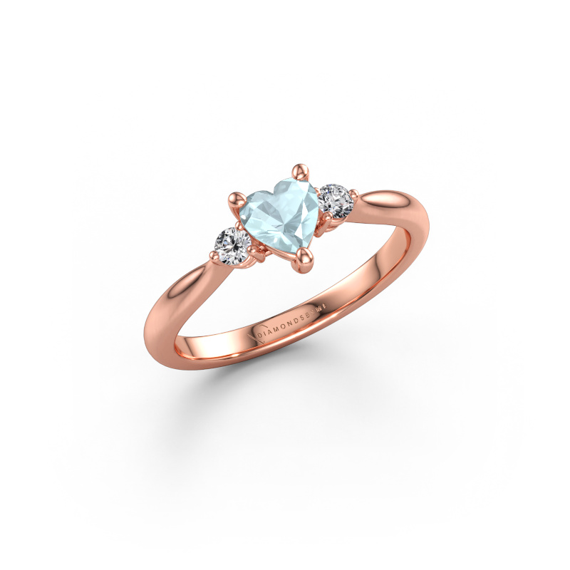 Immagine di Anello di fidanzamento Lieselot HRT 585 oro rosa Acquamarina 5 mm