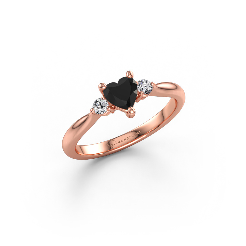 Immagine di Anello di fidanzamento Lieselot HRT 585 oro rosa Diamante nero 0.76 crt