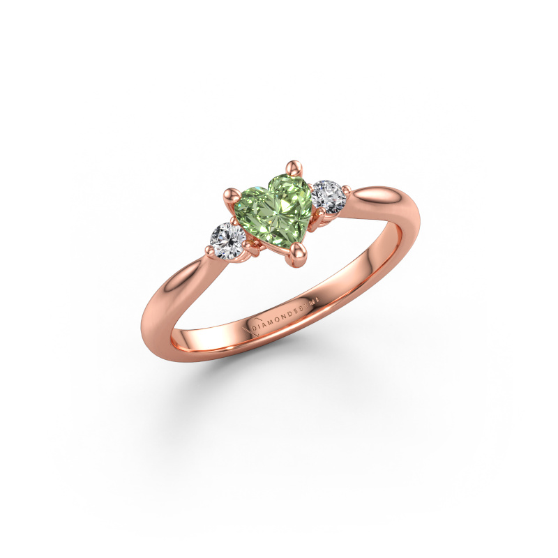 Immagine di Anello di fidanzamento Lieselot HRT 585 oro rosa Diamante lab grown verde 5 mm