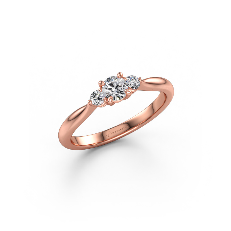 Immagine di Anello di fidanzamento Lieselot RND 585 oro rosa Diamante 0.41 crt
