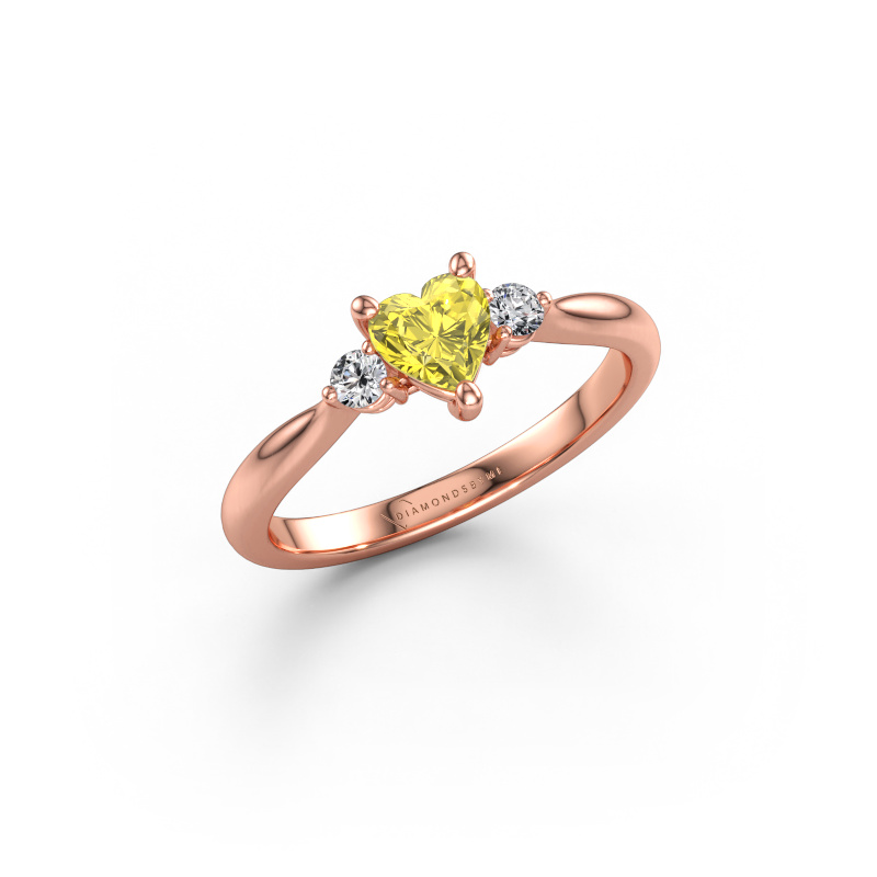 Immagine di Anello di fidanzamento Lieselot HRT 585 oro rosa Diamante lab grown giallo 5 mm