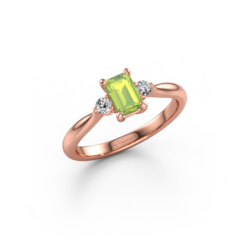 Immagine di Anello di fidanzamento Lieselot EME 585 oro rosa Peridoto 6x4 mm