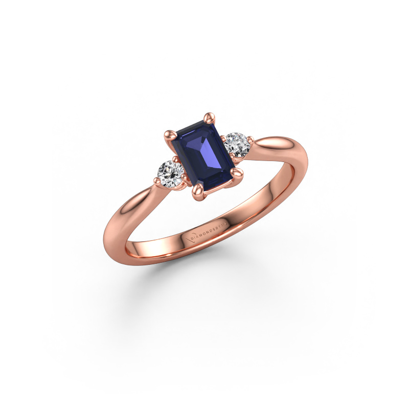 Immagine di Anello di fidanzamento Lieselot EME 585 oro rosa Zaffiro 6x4 mm