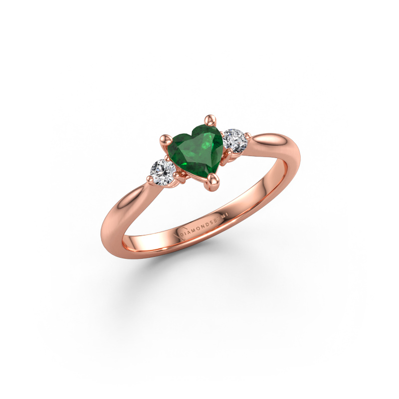 Immagine di Anello di fidanzamento Lieselot HRT 585 oro rosa Smeraldo 5 mm