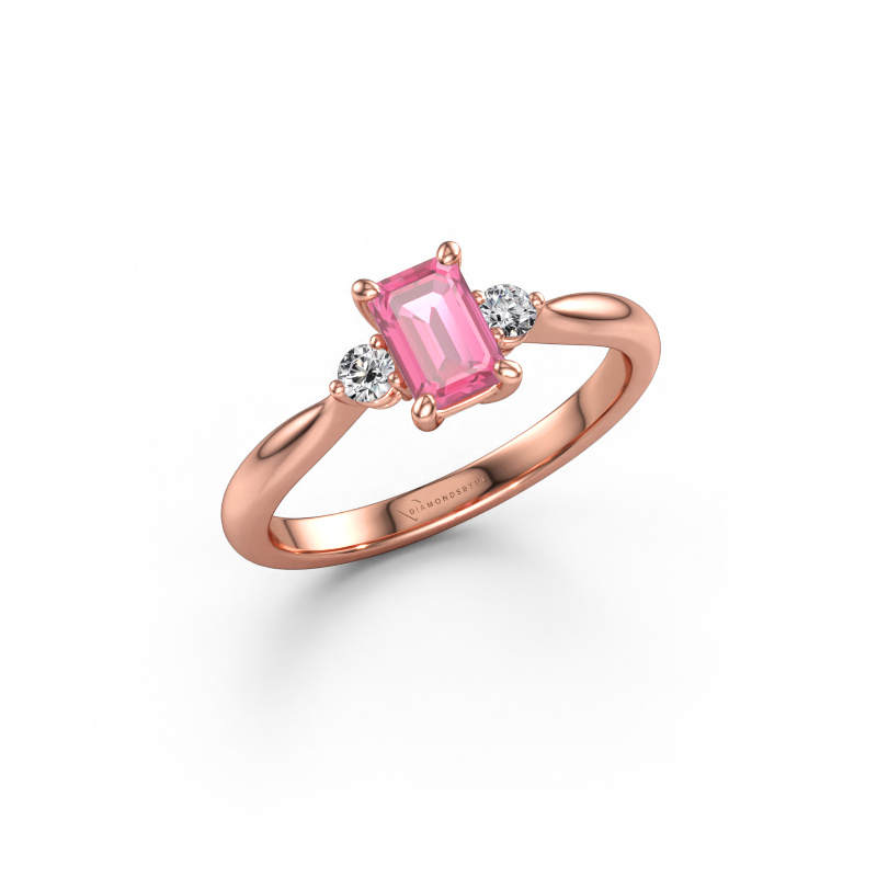 Immagine di Anello di fidanzamento Lieselot EME 585 oro rosa Zaffiro rosa 6x4 mm
