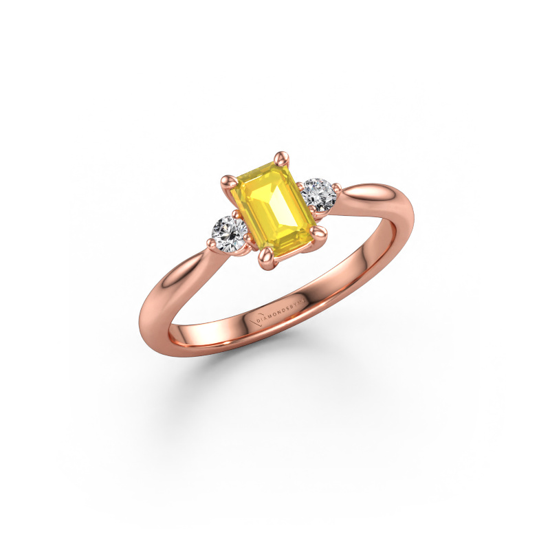 Immagine di Anello di fidanzamento Lieselot EME 585 oro rosa Zaffiro giallo 6x4 mm