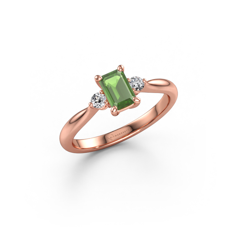 Bild av Förlovningsring Lieselot EME 585 roséguld Grön turmalin 6x4 mm
