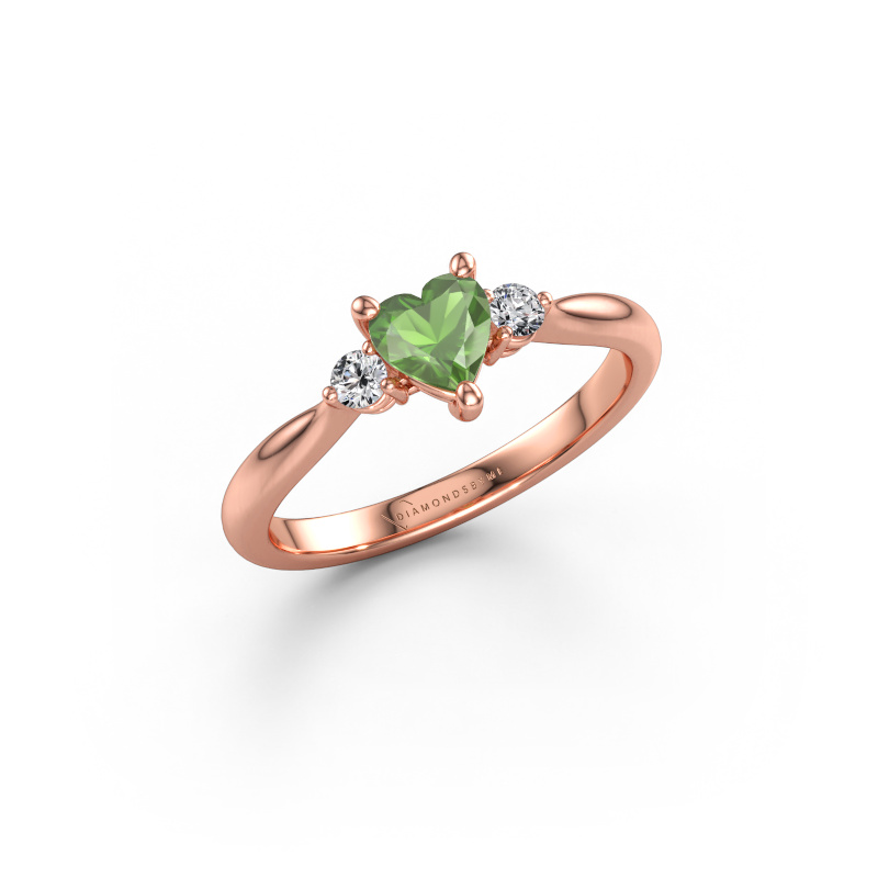 Immagine di Anello di fidanzamento Lieselot HRT 585 oro rosa Tormalina verde 5 mm