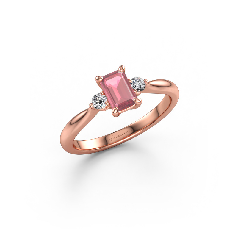 Bild av Förlovningsring Lieselot EME 585 roséguld Rosa turmalin 6x4 mm