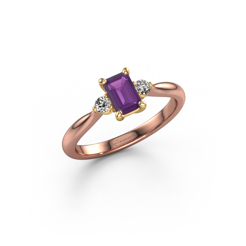 Bild von Verlobungsring Lieselot EME 585 Roségold Amethyst 6x4 mm