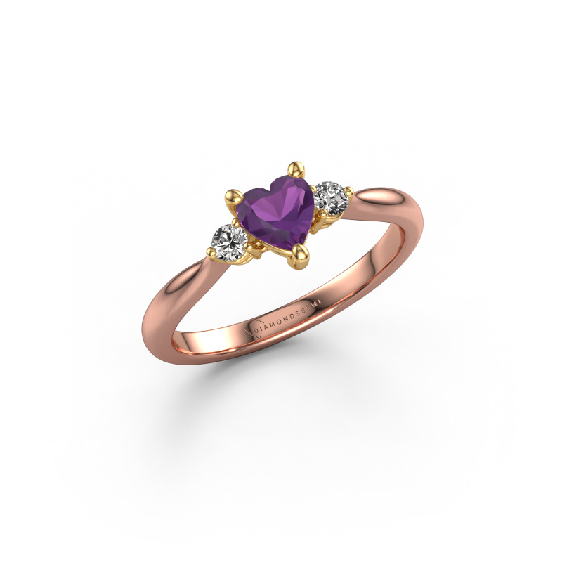 Image of Engagement ring Lieselot HRT 585 rose gold Amethyst 5 mm