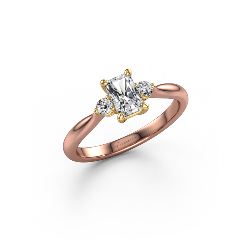 Image of Engagement ring Lieselot RAD 585 rose gold Lab grown diamond 0.76 crt