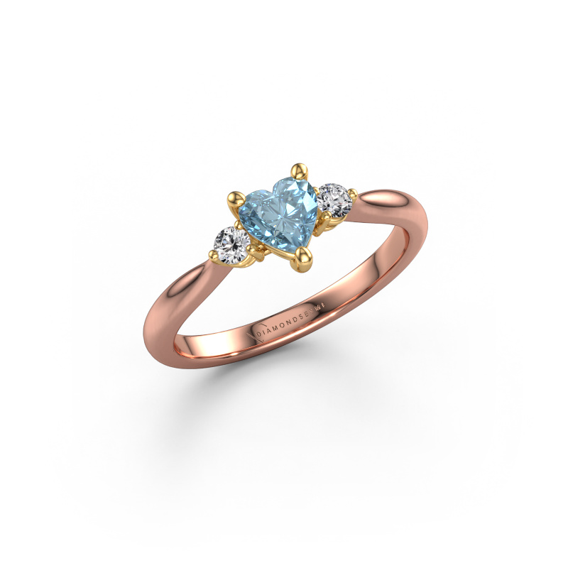 Bild von Verlobungsring Lieselot HRT 585 Roségold Blauer Labordiamant 5 mm