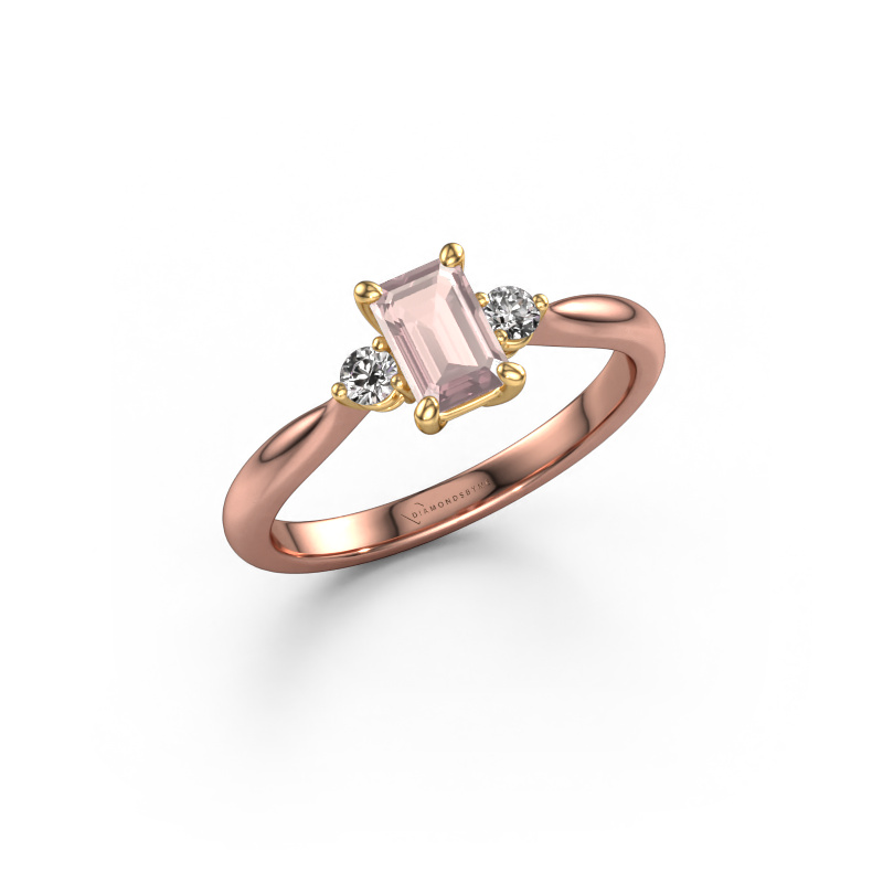 Bild von Verlobungsring Lieselot EME 585 Roségold Morganit Champagner 6x4 mm