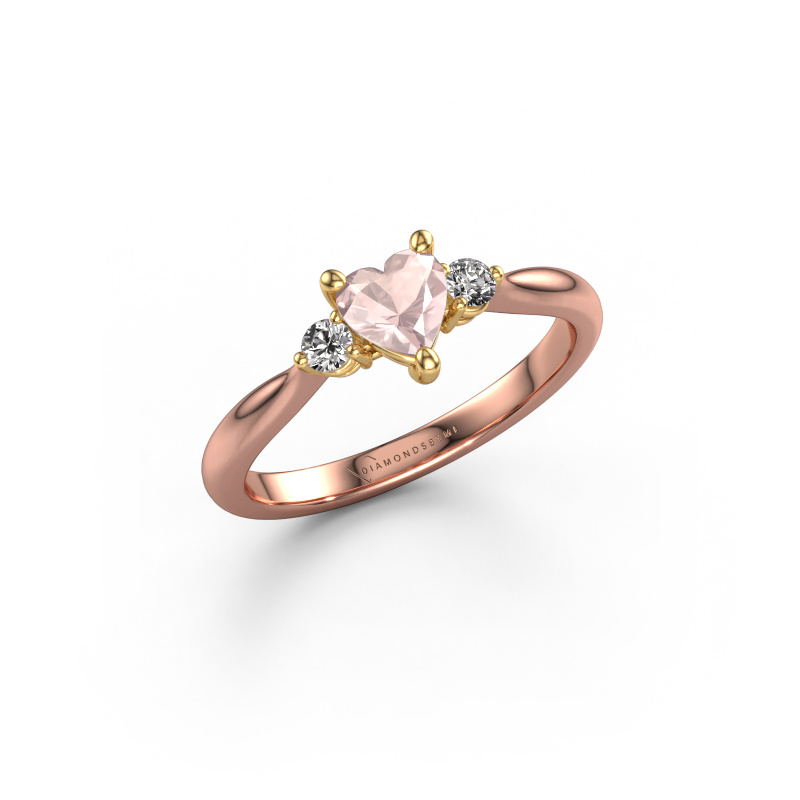 Image of Engagement ring Lieselot HRT 585 rose gold Morganite champagne 5 mm
