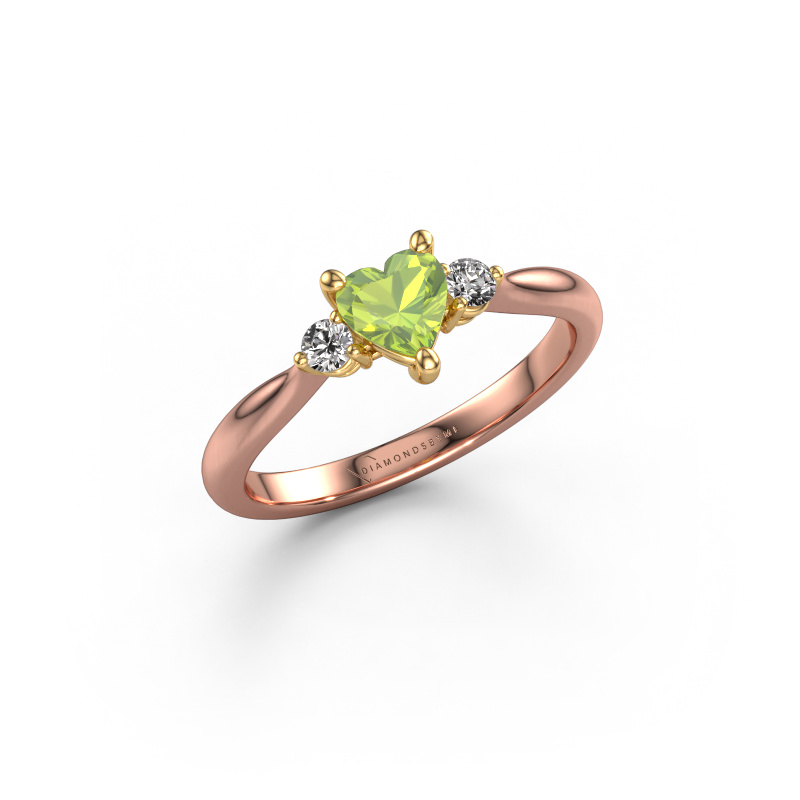 Image of Engagement ring Lieselot HRT 585 rose gold Peridot 5 mm