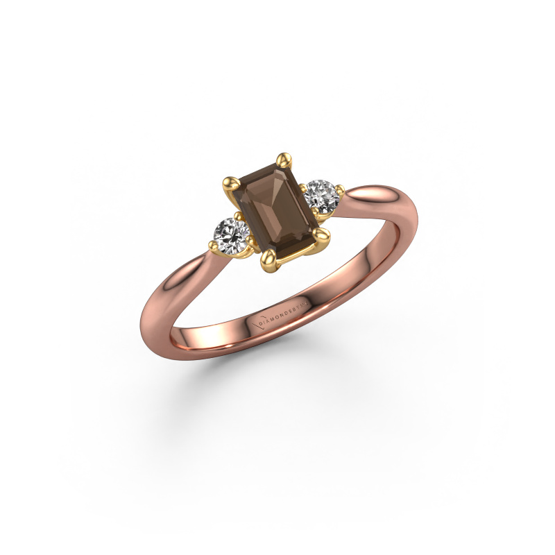Bild von Verlobungsring Lieselot EME 585 Roségold Rauchquarz 6x4 mm
