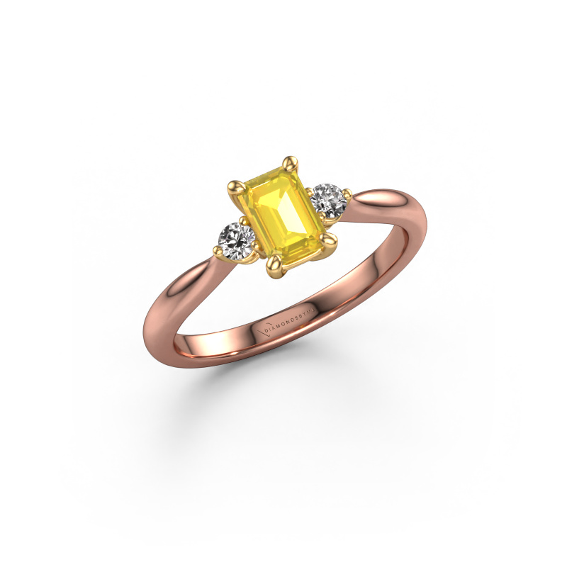 Bild von Verlobungsring Lieselot EME 585 Roségold Gelb Saphir 6x4 mm