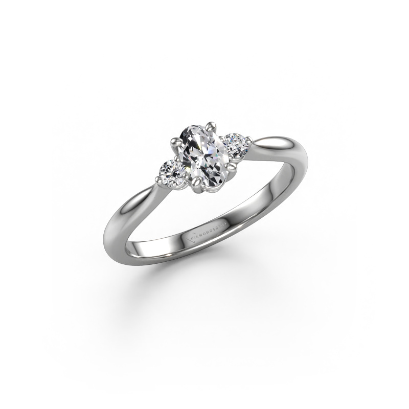 Image of Engagement ring Lieselot OVL 950 platinum Diamond 0.51 crt