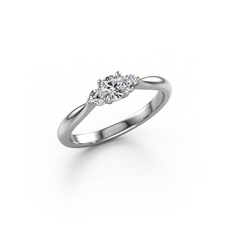 Image de Bague de fiançailles Lieselot RND 950 platine Diamant synthétique 0.41 crt