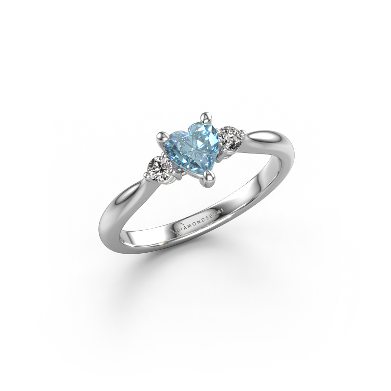 Image of Engagement ring Lieselot HRT 950 platinum Blue lab grown diamond 5 mm