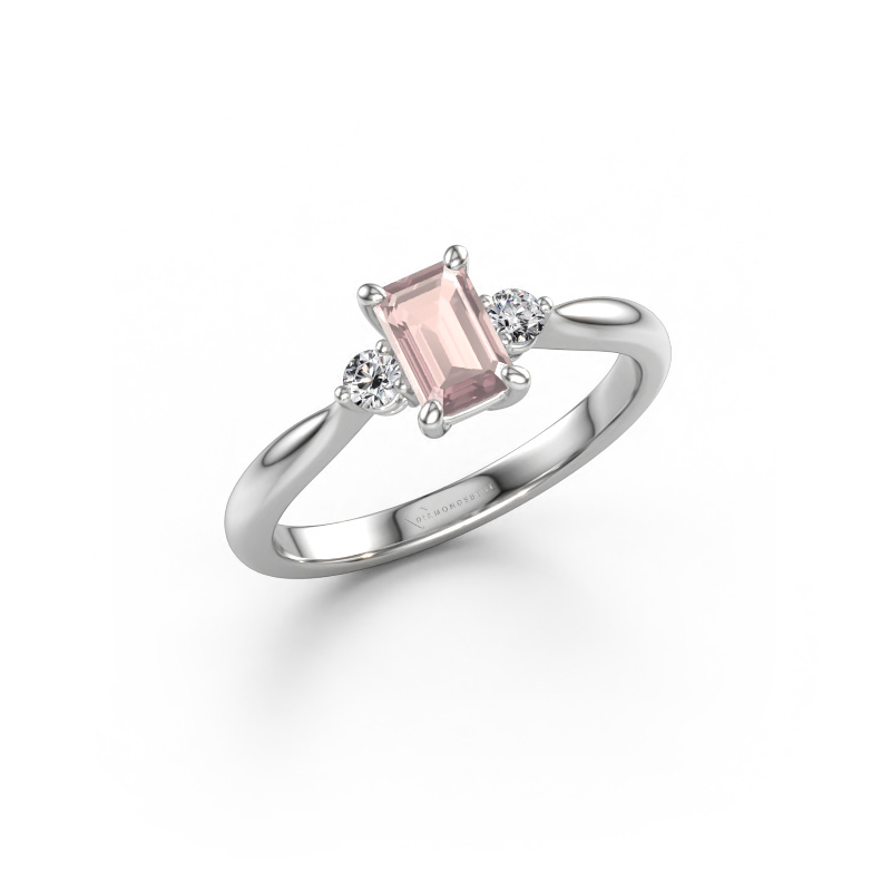 Immagine di Anello di fidanzamento Lieselot EME 950 platino Morganite champagne 6x4 mm
