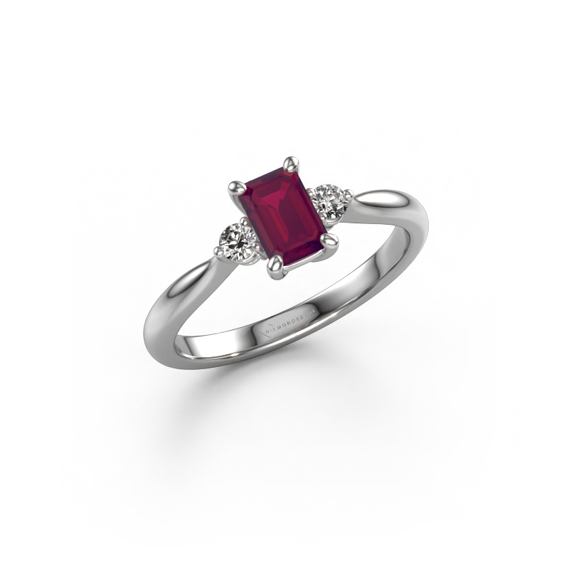 Bild von Verlobungsring Lieselot EME 950 Platin Rhodolit 6x4 mm