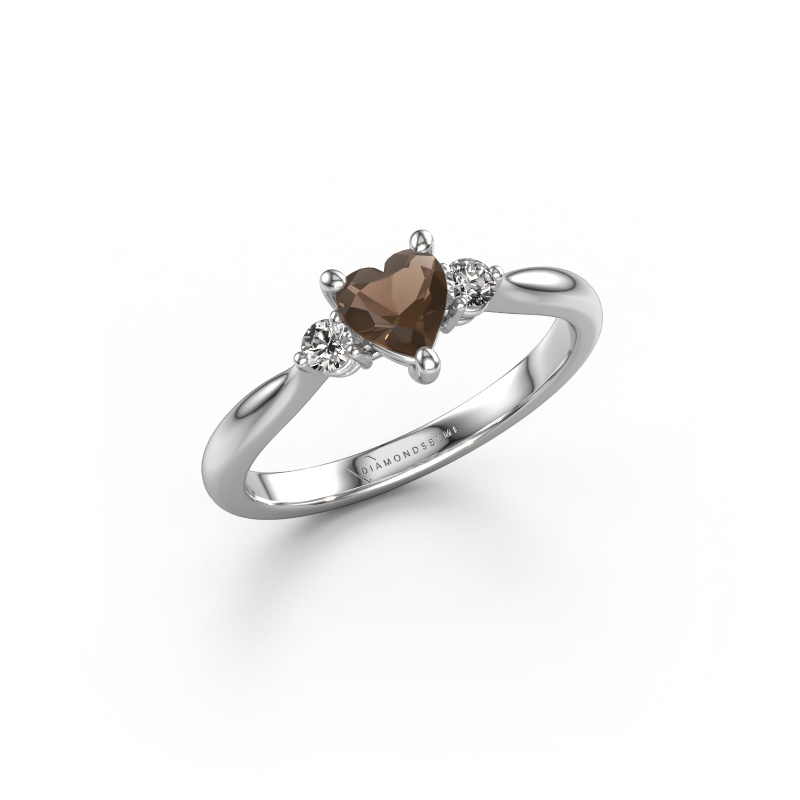 Image of Engagement ring Lieselot HRT 950 platinum Smokey quartz 5 mm