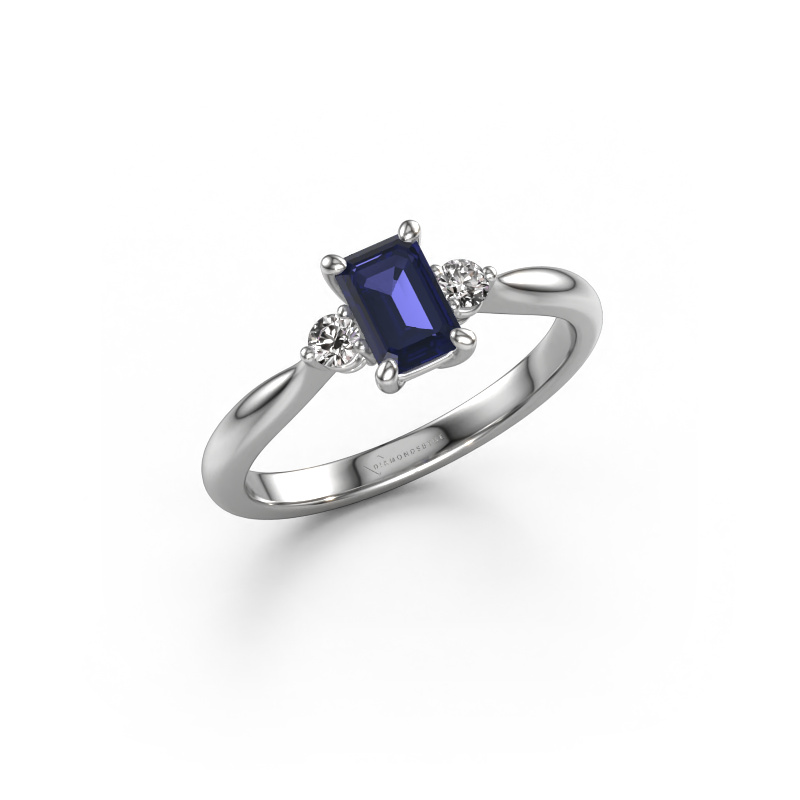 Image of Engagement ring Lieselot EME 950 platinum Sapphire 6x4 mm