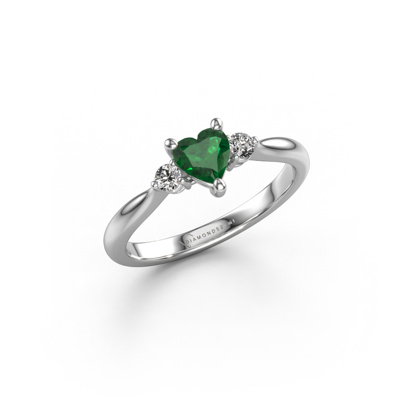 Image of Engagement ring Lieselot HRT 950 platinum Emerald 5 mm