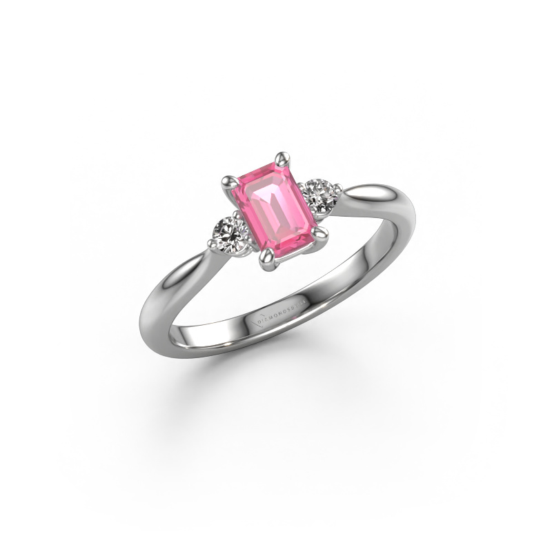 Bild von Verlobungsring Lieselot EME 950 Platin Pink Saphir 6x4 mm