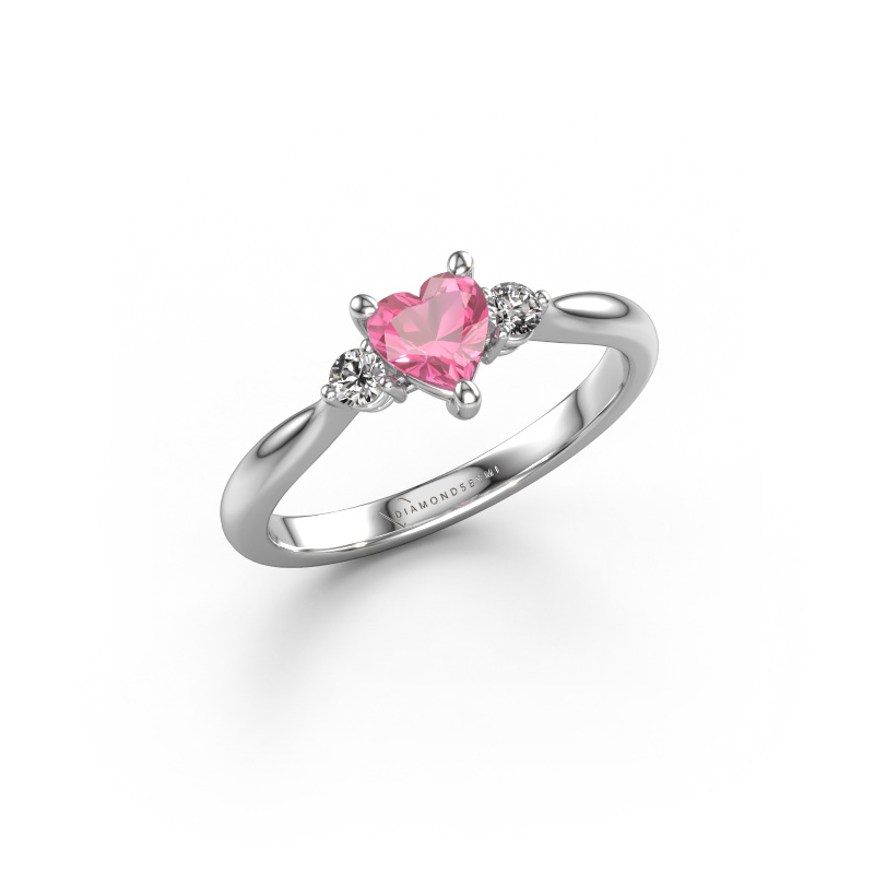 Image of Engagement ring Lieselot HRT 950 platinum Pink sapphire 5 mm