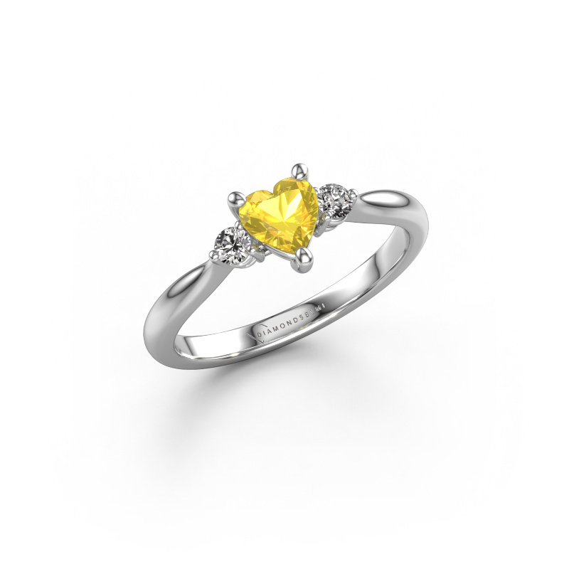 Image of Engagement ring Lieselot HRT 950 platinum Yellow sapphire 5 mm